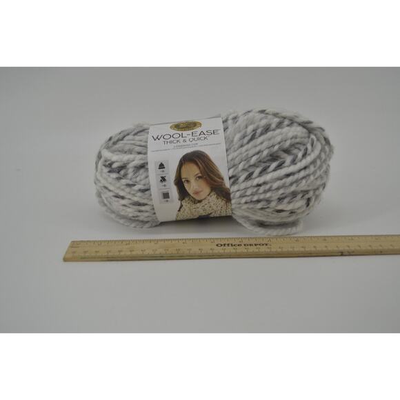 Lion Brand Yarn-Wool Ease Thicks & Quick Yarn Marbel Gray Art and Crafts - Picture 3 of 6